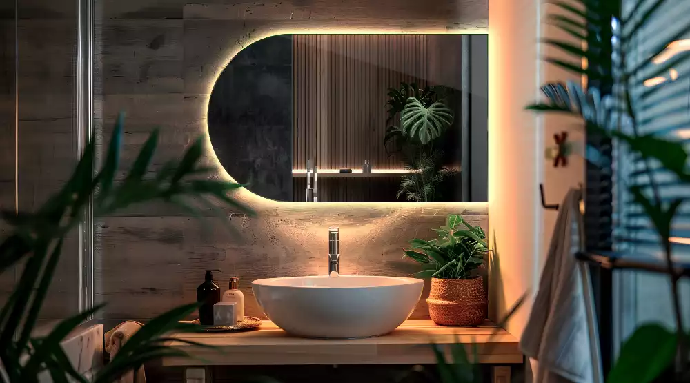 Miroir en forme d arche avec rétroéclairage LED