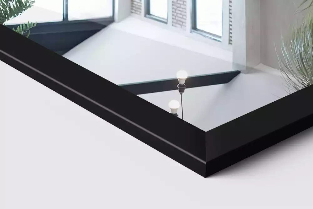 Miroir sur pied avec cadre noir