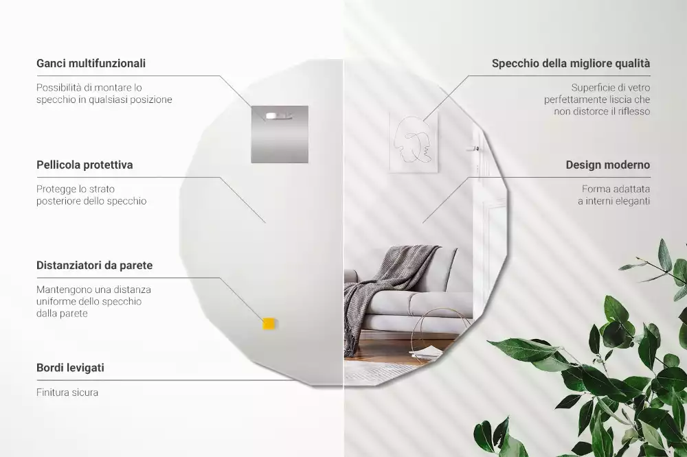 Miroir polygonal conception originale