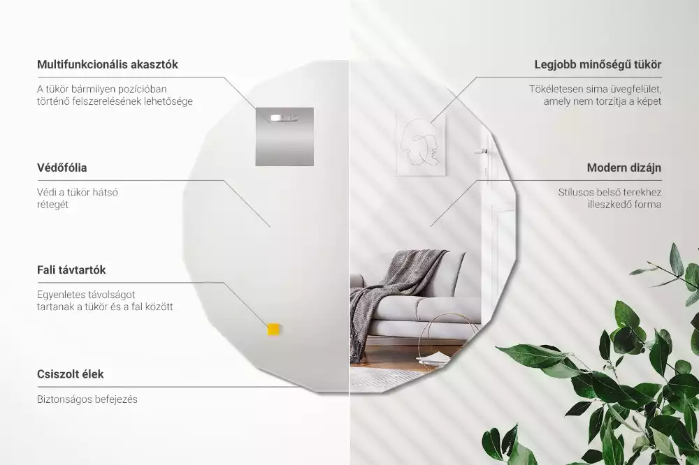 Miroir polygonal conception originale