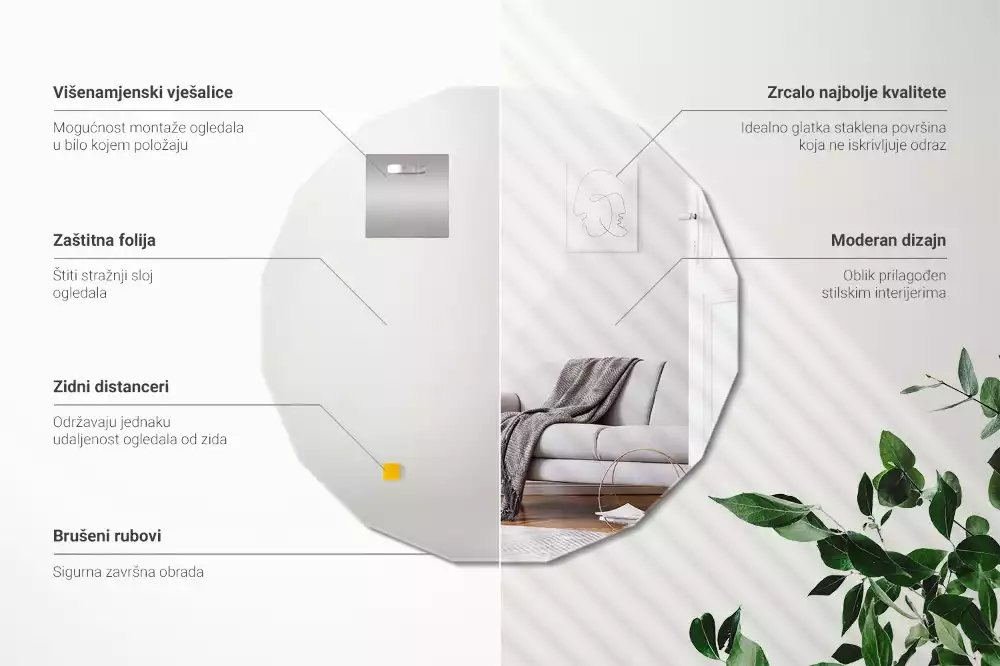 Miroir polygonal conception originale