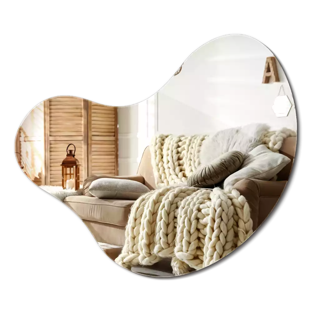 Miroir forme organique sans cadre suspendu