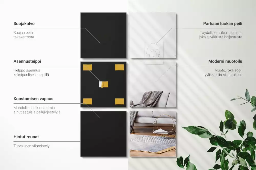 Carreaux en miroir carré décoratif