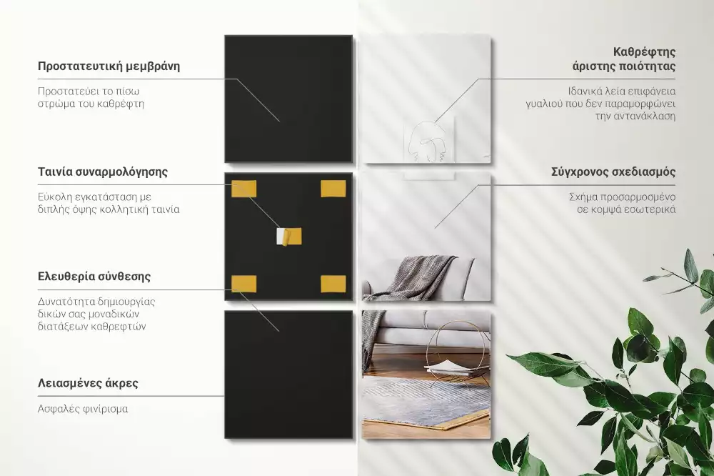 Carreaux en miroir carré décoratif