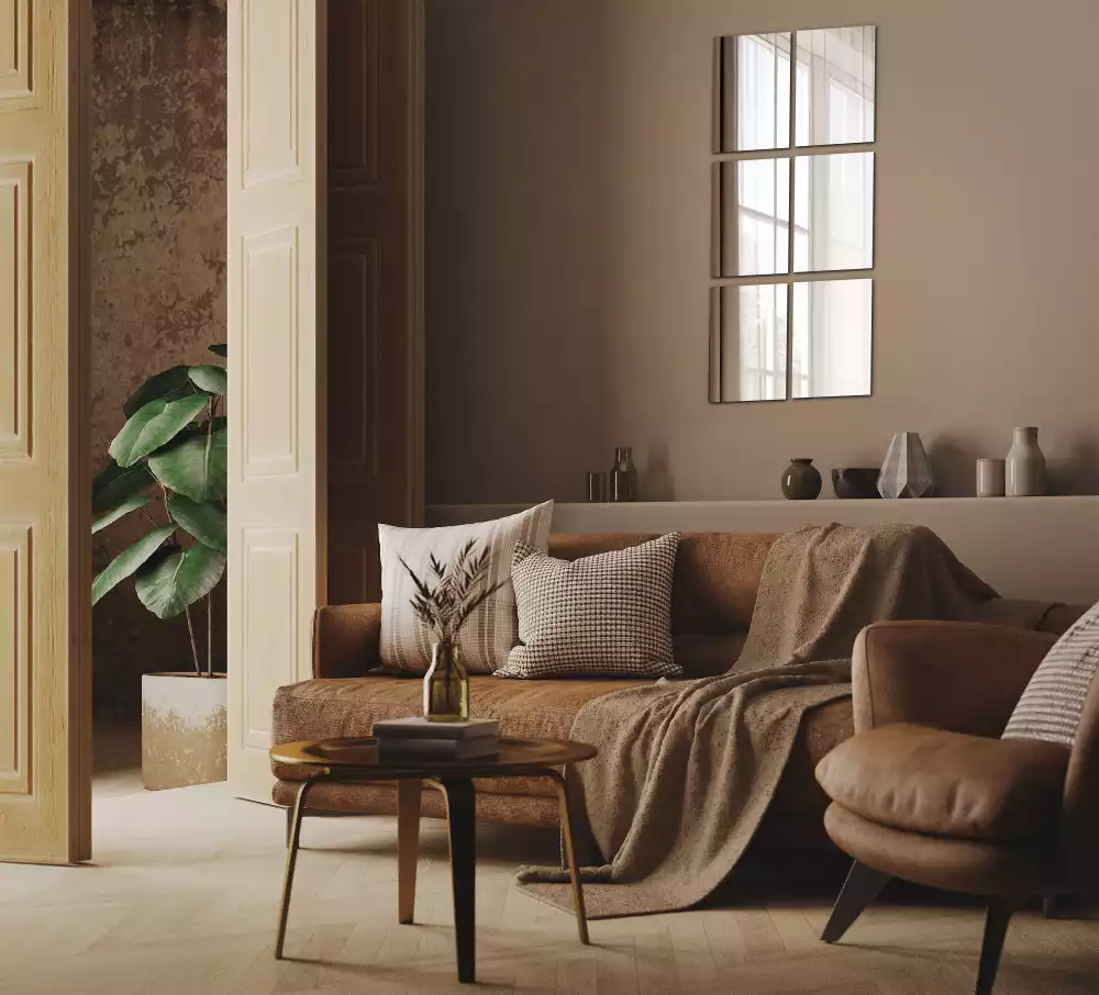 Miroir carreaux auto-adhésif