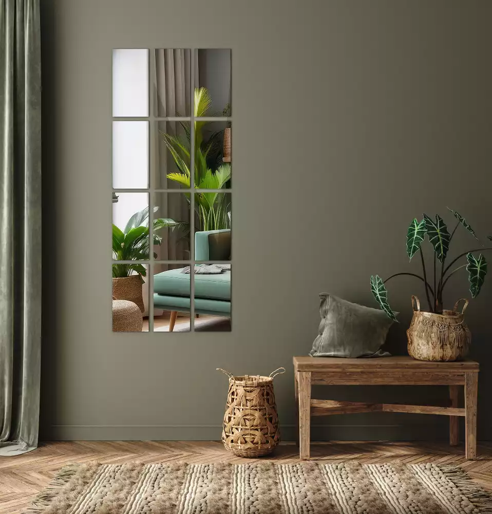 Miroir carreaux auto-adhésif