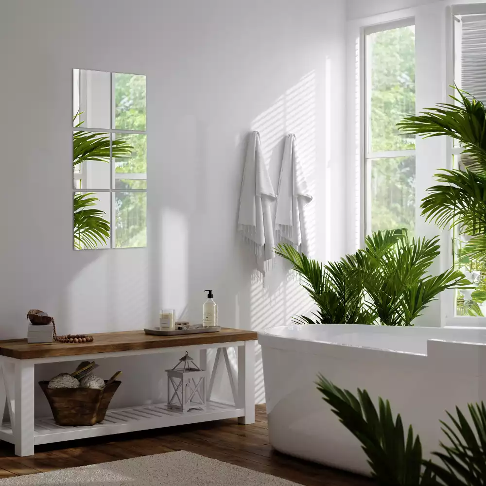 Miroir carreaux auto-adhésif