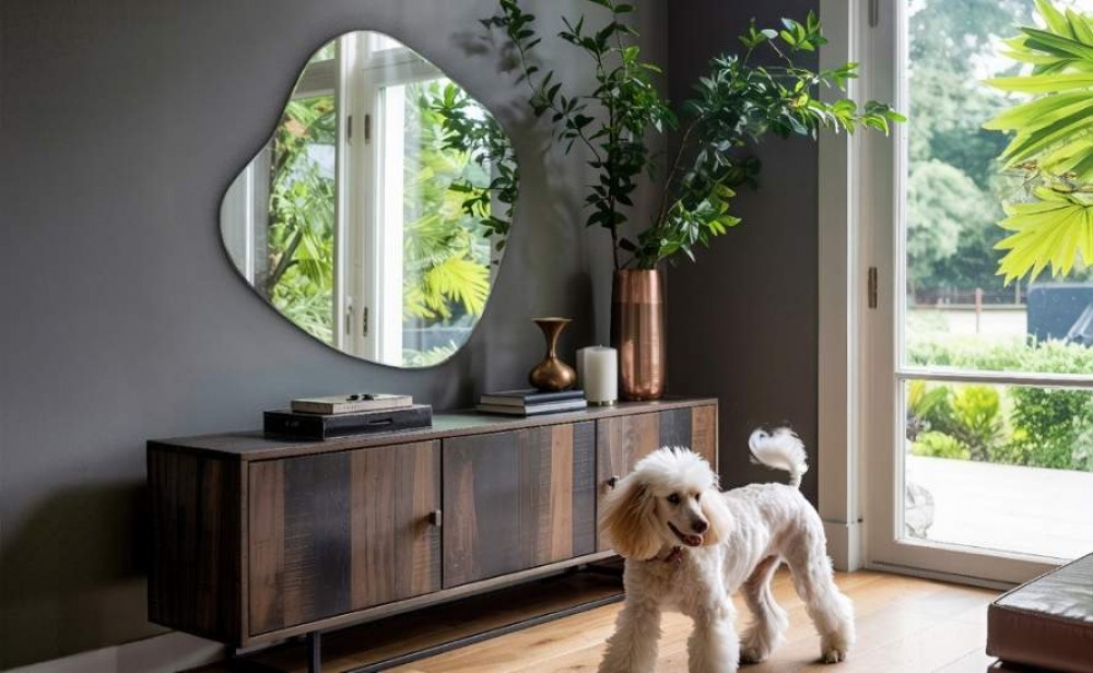 miroir au dessus de la commode