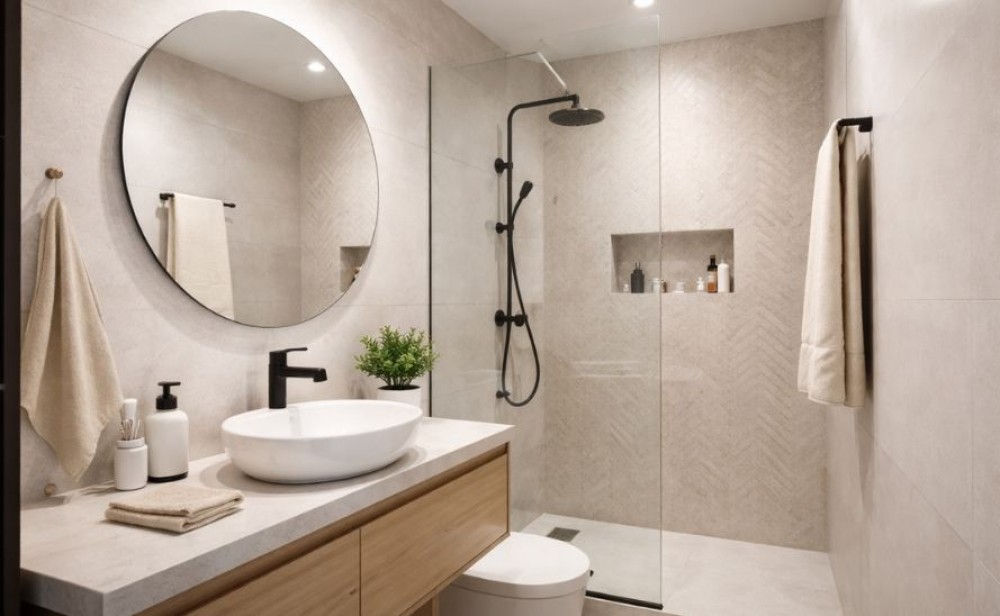 petite salle de bain avec douche